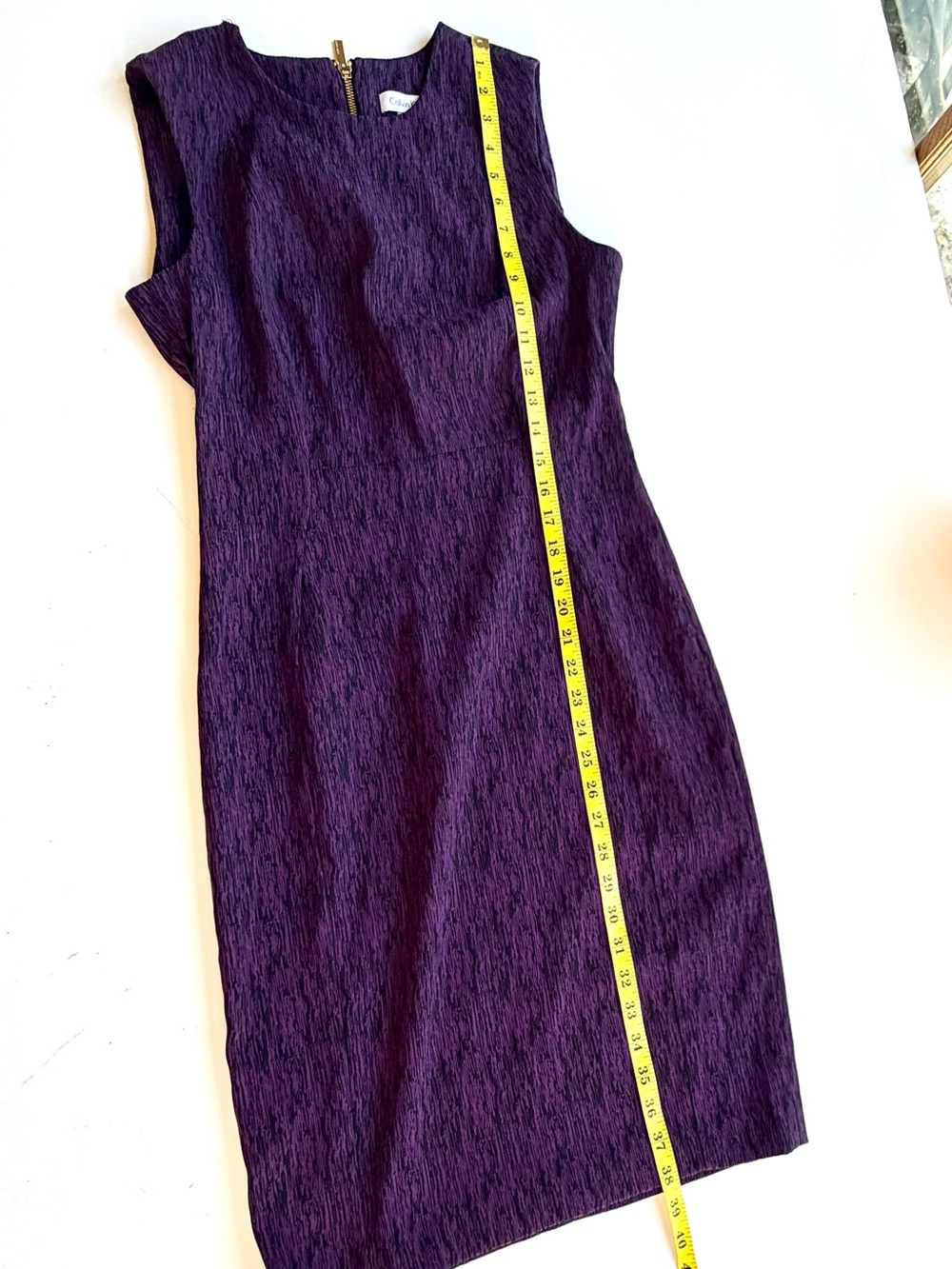 Calvin Klein Sheath Dress Sleeveless Ponte Knit Exposed Back Zip Size 6 - Picture 10 of 12